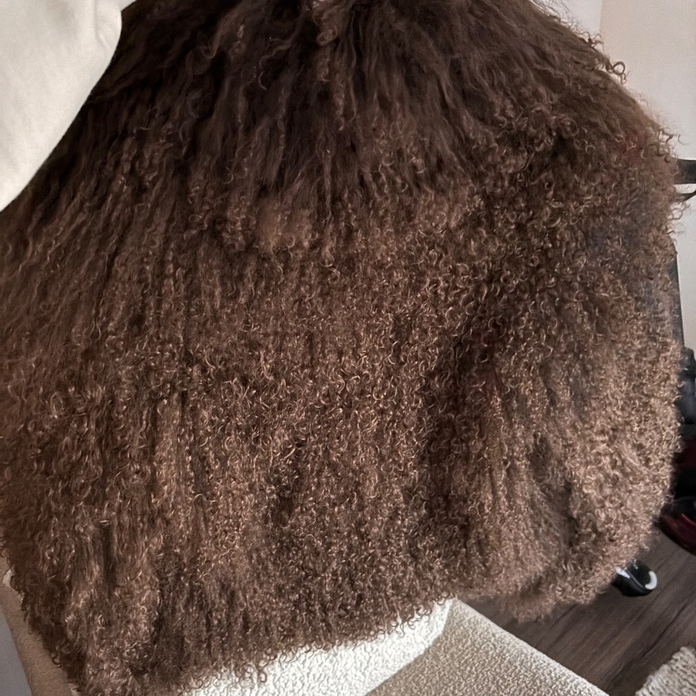 Ducie London Rochelle Shearling Coat in Chocolate - Picture 7 of 7